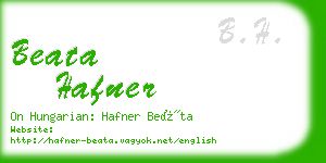 beata hafner business card